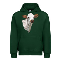Forest Green Texas Longhorn Calf Face Urban Hoodie - LillyAllenDesigns