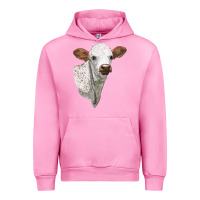 Fuchsia Pink Texas Longhorn Calf Face Urban Hoodie - LillyAllenDesigns