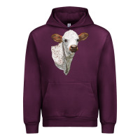 Mauve Wine Texas Longhorn Calf Face Urban Hoodie - LillyAllenDesigns