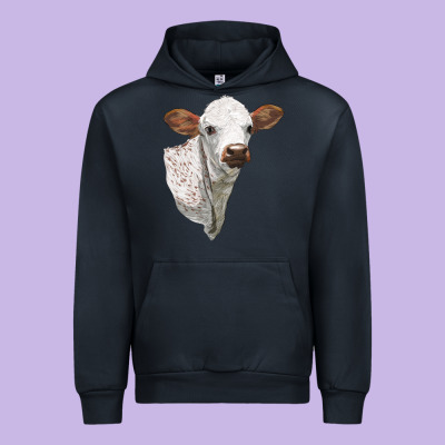 Texas Longhorn Calf Face Urban Hoodie Designed By Lillyallendesigns