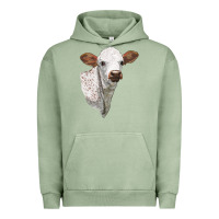 Pigment Oil Green Texas Longhorn Calf Face Urban Hoodie - LillyAllenDesigns