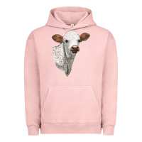 Pigment Salmon Texas Longhorn Calf Face Urban Hoodie - LillyAllenDesigns