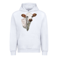 White Texas Longhorn Calf Face Urban Hoodie - LillyAllenDesigns