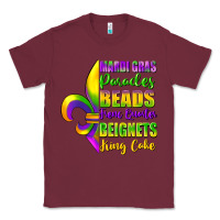 Burgundy mardi gras parades beads french quarter beignets Classic Tee - FaDigitalArtStudio