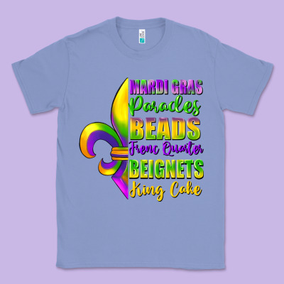 Mardi Gras Parades Beads French Quarter Beignets Classic Tee Designed By Fadigitalartstudio