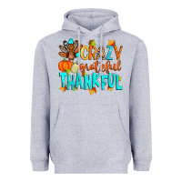 Heather Grey crazy grateful thankful Heavyweight Hoodie - Zillion Design Studio