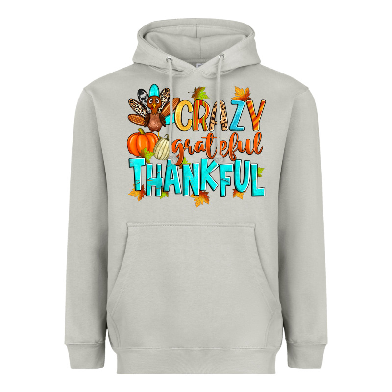 Crazy Grateful Thankful Heavyweight Hoodie by Zillion Design Studio | Teevron