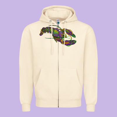 Zipper Hoodie Mardi Gras Crawfish