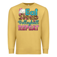 Antique Gold eat sleep volleyball repeat Premium Sweatshirt - HRA Design Shop