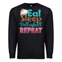 Black eat sleep volleyball repeat Premium Sweatshirt - HRA Design Shop