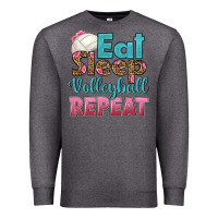 Charcoal Heather eat sleep volleyball repeat Premium Sweatshirt - HRA Design Shop