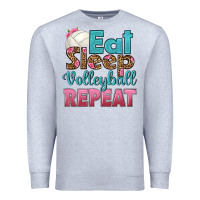 Heather Grey eat sleep volleyball repeat Premium Sweatshirt - HRA Design Shop