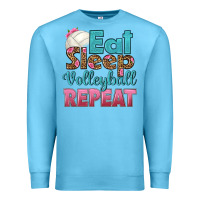 Ocean Blue eat sleep volleyball repeat Premium Sweatshirt - HRA Design Shop