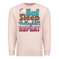 Pale Pink eat sleep volleyball repeat Premium Sweatshirt - HRA Design Shop