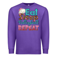 Purple eat sleep volleyball repeat Premium Sweatshirt - HRA Design Shop