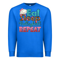 True Royal eat sleep volleyball repeat Premium Sweatshirt - HRA Design Shop