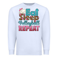 White eat sleep volleyball repeat Premium Sweatshirt - HRA Design Shop