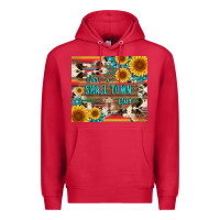 Cardinal just a small town girl with gemstone sunflower serape and cowhide Premium Hoodie - Artiststas
