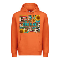 Carrot just a small town girl with gemstone sunflower serape and cowhide Premium Hoodie - Artiststas