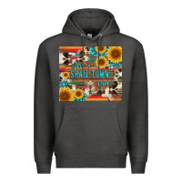 Just A Small Town Girl With Gemstone Sunflower Serape And Cowhide Premium Hoodie | Teevron