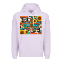 Lilac just a small town girl with gemstone sunflower serape and cowhide Premium Hoodie - Artiststas