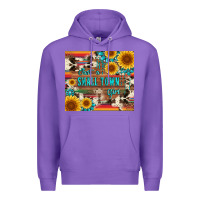 Purple just a small town girl with gemstone sunflower serape and cowhide Premium Hoodie - Artiststas