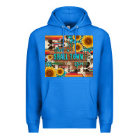 True Royal just a small town girl with gemstone sunflower serape and cowhide Premium Hoodie - Artiststas