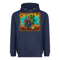 Navy turkey and pumpkins Heavyweight Hoodie - RanaPortraitStore