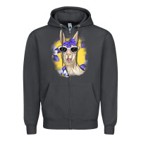 Smoke Llama With Sunglasses Zipper Hoodie - RanaPortraitStore
