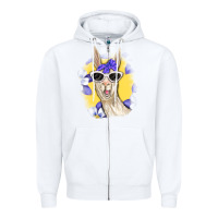 Llama With Sunglasses Zipper Hoodie | Teevron
