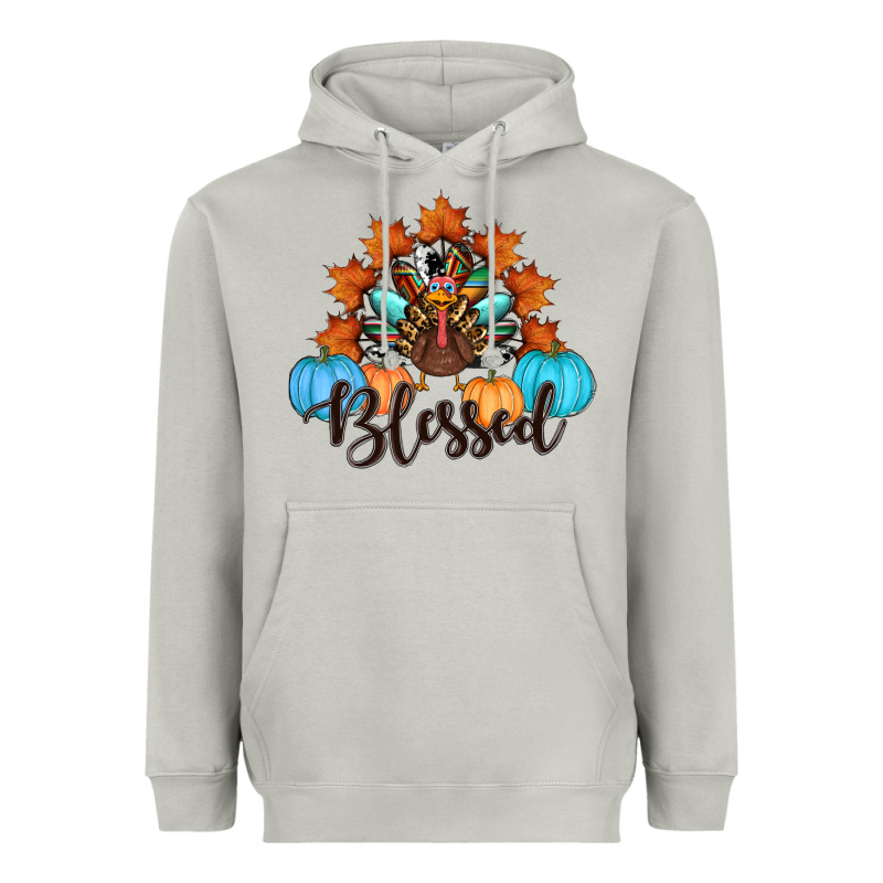 Thanksgiving Turkey Pumpkin Blessed Heavyweight Hoodie by RanaPortraitStore | Teevron
