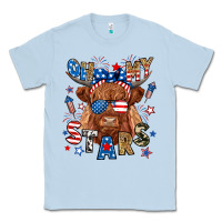 Dusty Blue oh my stars highland cow Classic Tee - RanaPortraitStore