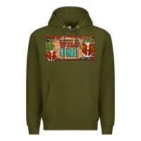 Army Green texas longhorn wild one cactus licanse plate Premium Hoodie - Artiststas