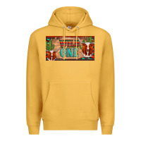 Mustard texas longhorn wild one cactus licanse plate Premium Hoodie - Artiststas