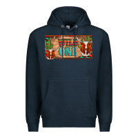 Navy texas longhorn wild one cactus licanse plate Premium Hoodie - Artiststas