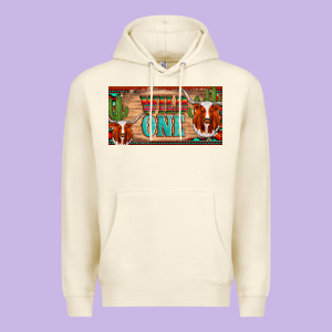 Texas Longhorn Wild One Cactus Licanse Plate Premium Hoodie Designed By Artiststas