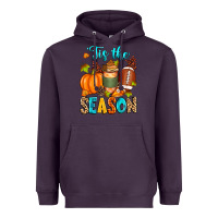 Plum 'tis the season american  football Heavyweight Hoodie - Zillion Design Studio