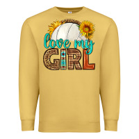 Antique Gold love my girl volleyball Premium Sweatshirt - HRA Design Shop
