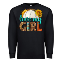 Black love my girl volleyball Premium Sweatshirt - HRA Design Shop
