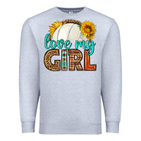 Heather Grey love my girl volleyball Premium Sweatshirt - HRA Design Shop