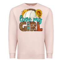 Pale Pink love my girl volleyball Premium Sweatshirt - HRA Design Shop