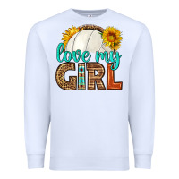 White love my girl volleyball Premium Sweatshirt - HRA Design Shop