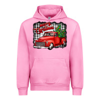 Fuchsia Pink merry christmas red truck christmas trees Urban Hoodie - Jasminsmagicworld