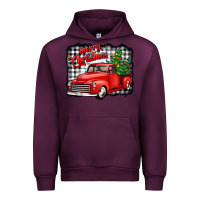 Mauve Wine merry christmas red truck christmas trees Urban Hoodie - Jasminsmagicworld