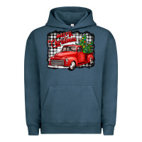 Pigment Midnight Navy merry christmas red truck christmas trees Urban Hoodie - Jasminsmagicworld