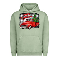 Pigment Oil Green merry christmas red truck christmas trees Urban Hoodie - Jasminsmagicworld