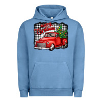 Pigment Pebble Blue merry christmas red truck christmas trees Urban Hoodie - Jasminsmagicworld