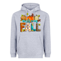 Heather Grey welcome fall Heavyweight Hoodie - Zillion Design Studio