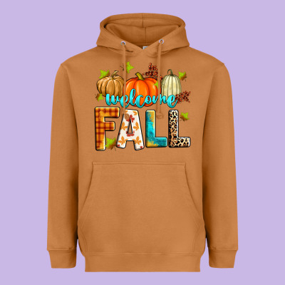 Welcome Fall Heavyweight Hoodie Designed By Zillion Design Studio