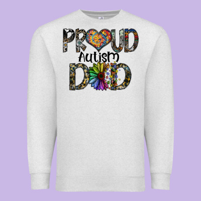 Proud Autism Dad Premium Sweatshirt Designed By Sublimationcraftshop